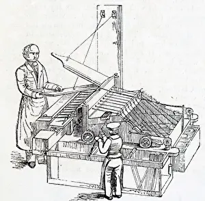 1842: Illustration showing Machine for cutting wicks