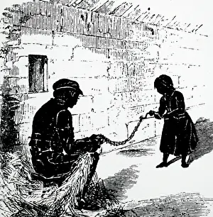 Stephens: Illustration showing Making straw rope