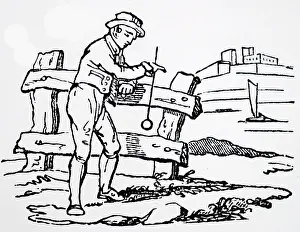 1836: Illustration showing Man fascinated by the properties