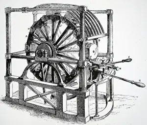 Drain: Illustration showing men in a treadmill, working