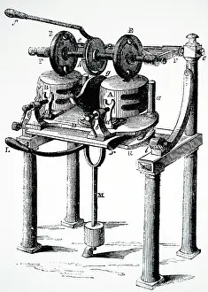 Drain: Illustration showing men in a treadmill, working