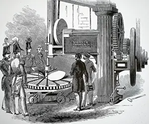 Drain: Illustration showing men in a treadmill, working
