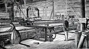 Transferred: Illustration showing mules for spinning cotton