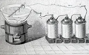 Electro: Illustration showing Objects being electro gilded. 1887