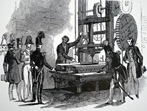 1847: Illustration showing planning machine used at