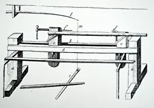 1764: Illustration showing Pole and treadle Lathe, for