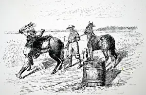 Pony: Illustration showing the Pony Express, postal