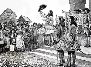 Attempted: Illustration showing The pretender proclaimed