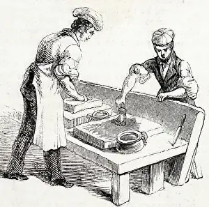 Cushion: Illustration showing (right): a boy covering a