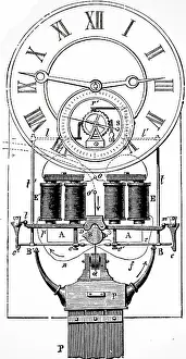 Houdin: Illustration showing Robert Houdin's electric clock. 1891