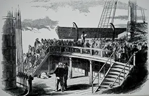 Emigrant: Illustration showing Roll-call on the quarter-deck