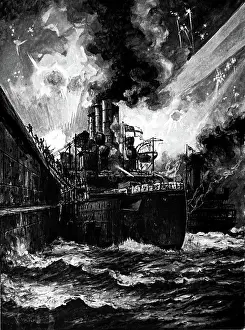 Kiel: Illustration showing Royal Air Force attack on