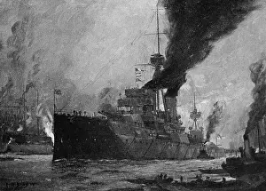 Dreadnought: Illustration showing a Royal Navy Dreadnought