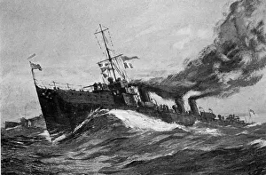 Destroyer: Illustration showing a Royal Navy E destroyer 1908