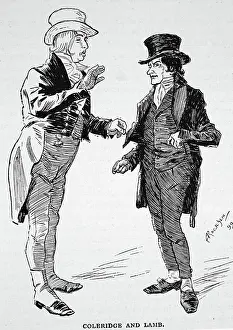 Coleridge: Illustration showing Samuel Taylor Coleridge talking