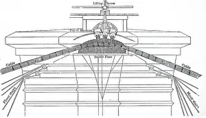 Sectional: Illustration showing sectional view of a tower