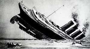 Drowned: Illustration showing the sinking of the American