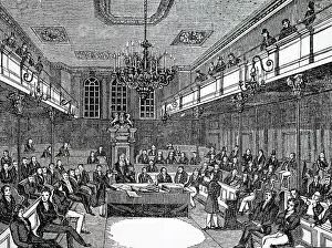1833: Illustration showing a sitting of the House of