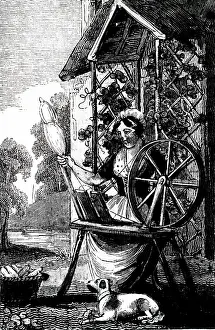 1838: Illustration showing Spinning. 1838