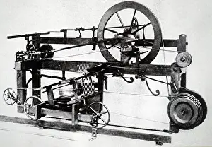 Produce: Illustration showing the spinning-mule invented