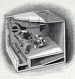 Dispensing: Illustration showing Stamp dispensing machine, London 1892