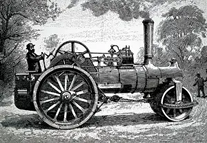 Wallis: Illustration showing Steam road roller and traction engine