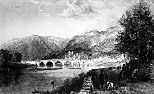 Telford: Illustration showing Thomas Tilford's bridge across
