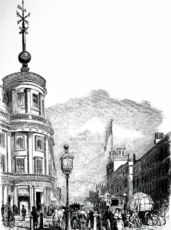 1852: Illustration showing The time ball on the Electric