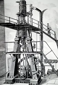 Erected: Illustration showing Vertical Compound pumping engine