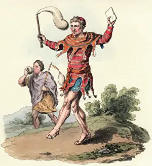 Motley: Illustration of Two Strolling Dancing Fools or