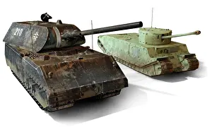 Panzer: Illustration of two super-heavy tank models: the