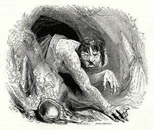 Caliban: Illustration, The Tempest, by William Shakespeare