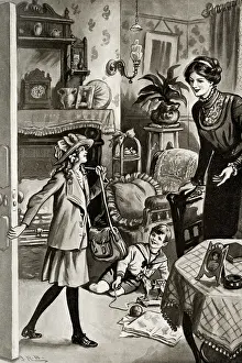 Vicky: Illustration, Vicky arrives home from school