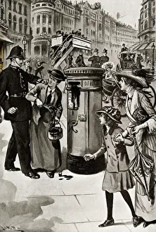 Vandalism: Illustration, Vicky sees a suffragette arrested