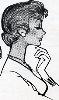Ponder: Illustration of a woman thinking