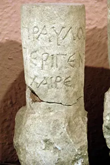Tribes: Illyrian writing engraved on stone. 2nd century BC. From Dur