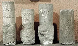 Tribes: Illyrian writing engraved on stone. 2nd century BC. From Du