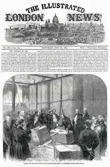 Thwaites: ILN front cover - laying foundation stone, Thames Embankment