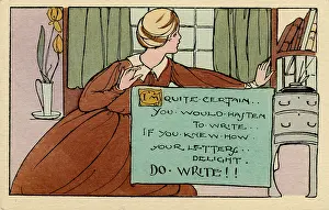 Hasten: I'm quite certain you would hasten to write