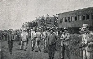 Cubans: Image of the construction of the railway in Cuba