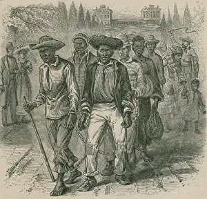 Coffle: Image depicts an 1815 slave-coffle wearing ?