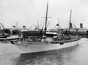 The image shows the luxury yacht of