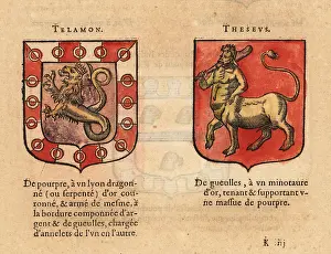 Minotaur: Imaginary coats of arms of Telamon and Theseus