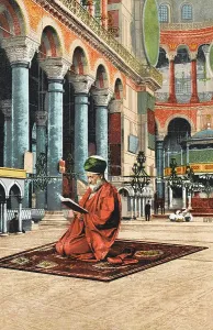 Ayasofya: Imam at prayer inside the Ayasofya