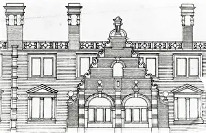 Tracing: IMechE detail of window & roof, printed on tracing