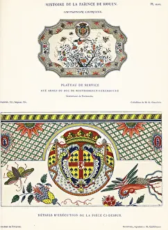 Armes: Imitation Chinese service platter, Rouen, circa 1730