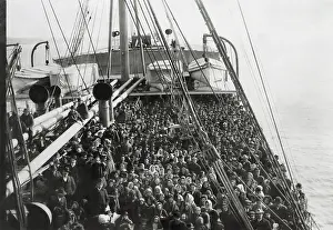 Levick: Immigrants on deck of the S.S. PATRICIA as