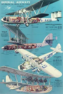 Atalanta: Imperial Airways Poster, four types of plane