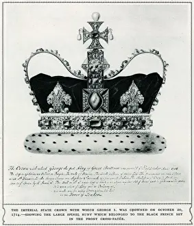 Aquamarine: Imperial State Crown of George I, was crowned 1714