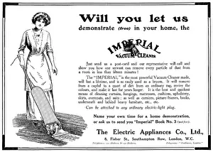 Hoovering: Imperial Vacuum Cleaner advertisement, 1914